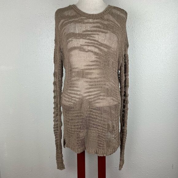 Nine West Vintage America Collection Brown Loose Knit Sweater Top Size XS EUC - Picture 1 of 8